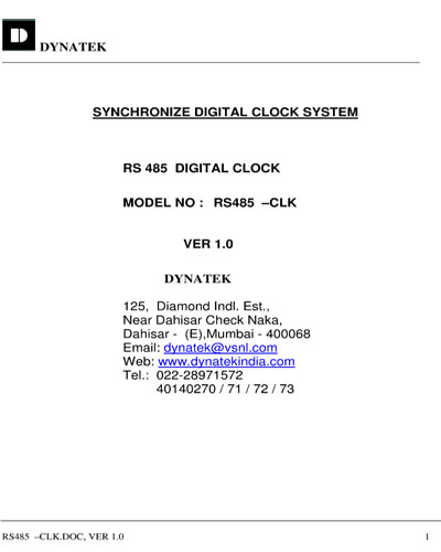 RS485 Communication Clock